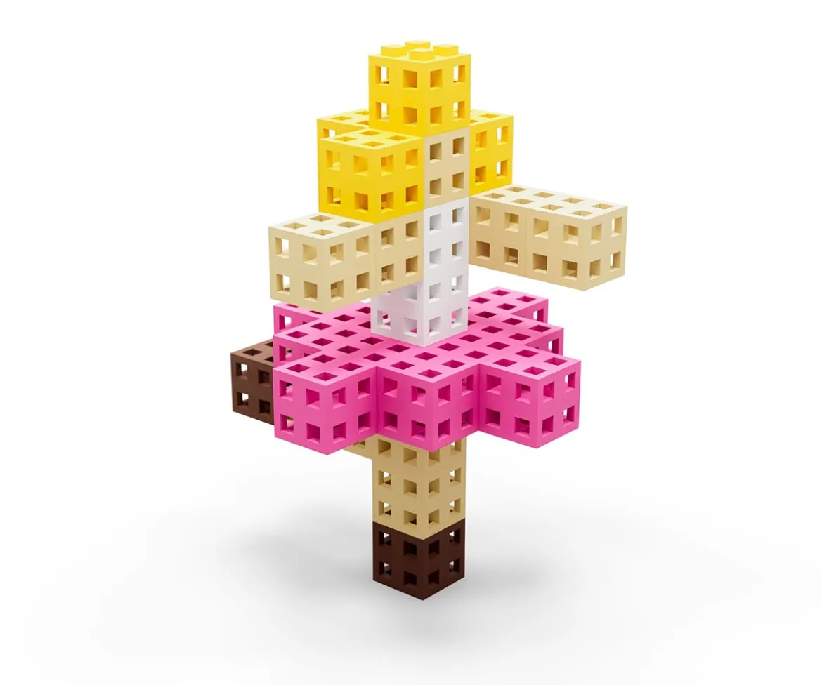 100 Piezas de Construcción Meli Classic CUBE Pink
