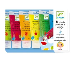 Pintura de Dedos 6 Tubos Colores Brillantes