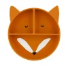 Plato 3 Compartimentos Silicona con Ventosa Mr. Fox