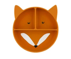 Plato 3 Compartimentos Silicona con Ventosa Mr. Fox