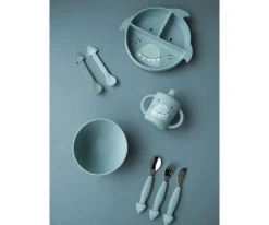 Plato 3 Compartimentos Silicona con Ventosa Mr. Shark