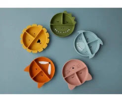 Plato 3 Compartimentos Silicona con Ventosa Mr. Shark