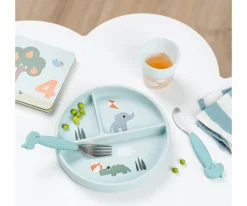 Plato con Compartimentos Stick&Stay Playground Blue