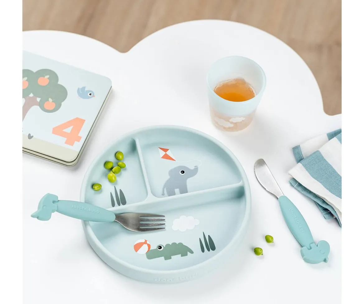 Plato con Compartimentos Stick&Stay Playground Blue