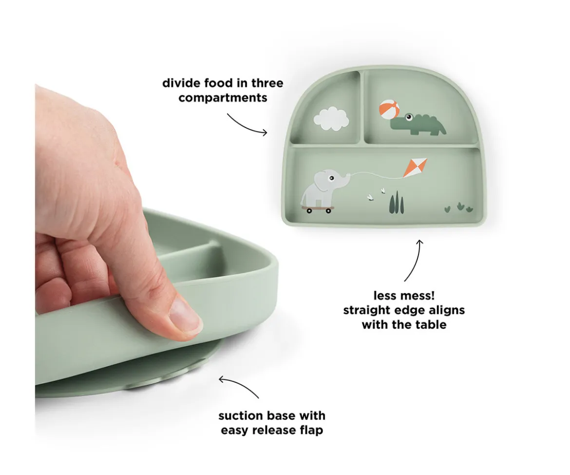 Plato con Compartimentos Stick&Stay Playground Green