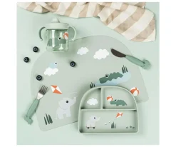 Plato con Compartimentos Stick&Stay Playground Green