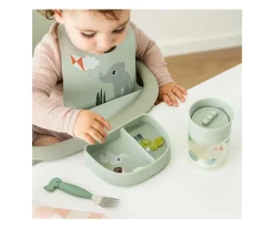 Plato con Compartimentos Stick&Stay Playground Green