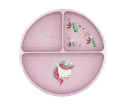 Plato de Silicona con Compartimentos Unicornio