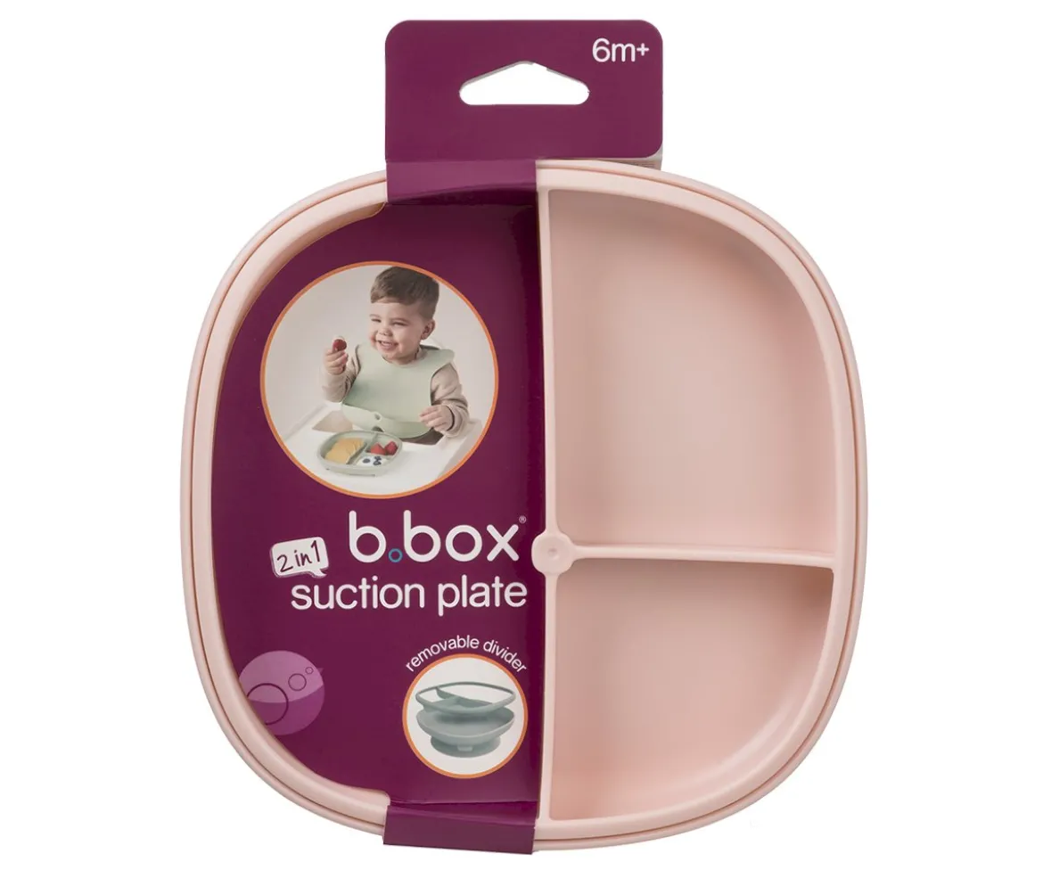 Plato 2 en 1 con Ventosa y Compartimentos Extraíbles Blush