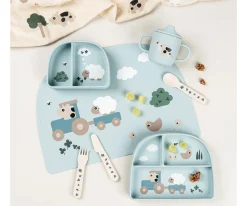 Plato Foodie Compartimentos Tiny Farm Blue