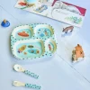 Plato Infantil Melamina con Compartimentos Melamine Dogs in Space