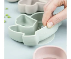 Plato Silicona Stick&Stay Snack Birdee Green
