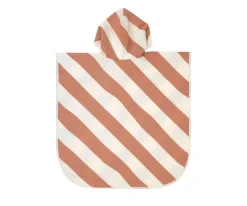 Poncho Baño Stripes Clay Sea Salt