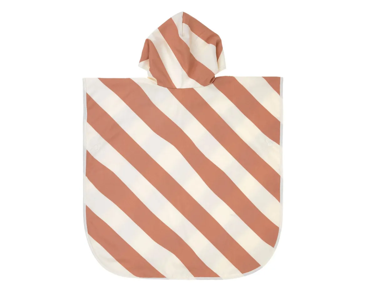 Poncho Baño Stripes Clay Sea Salt