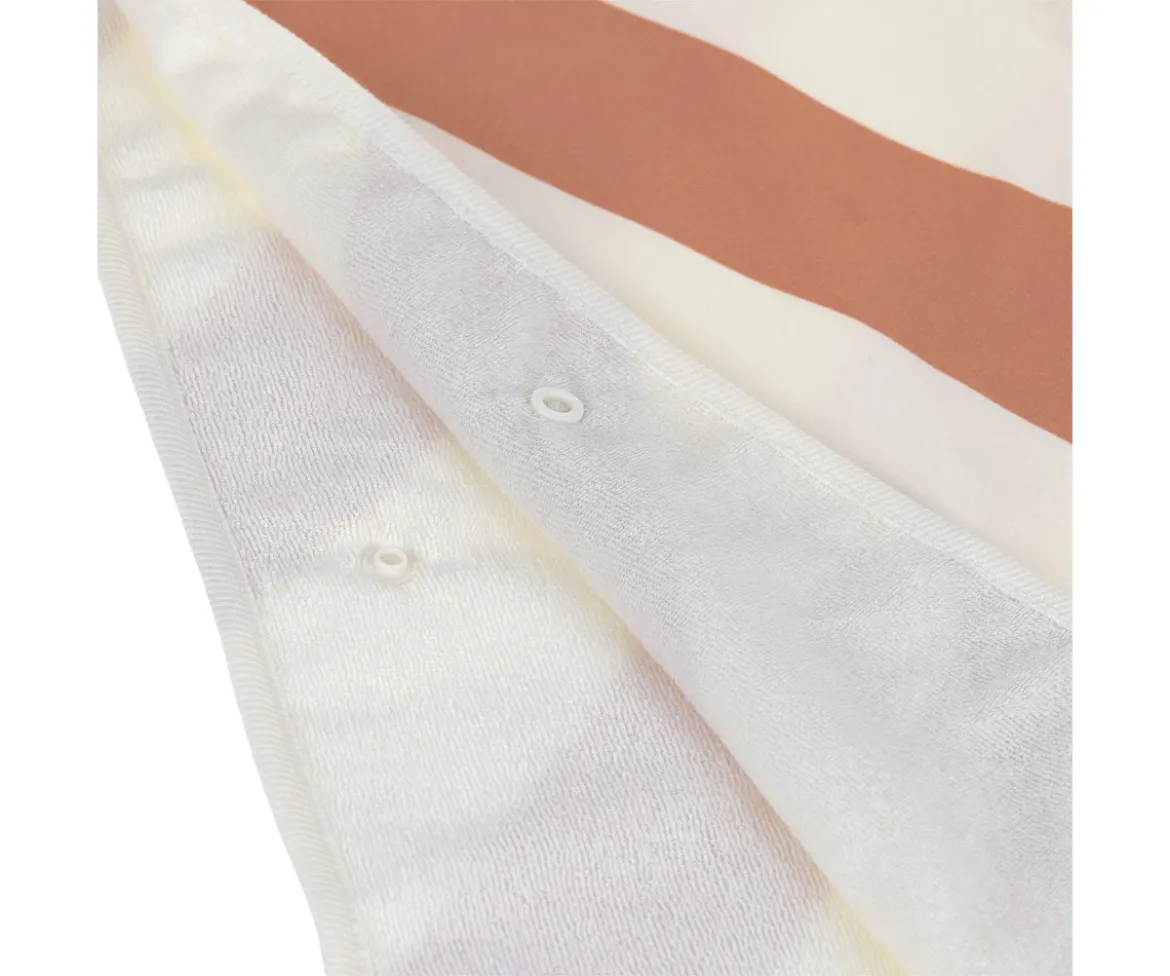Poncho Baño Stripes Clay Sea Salt