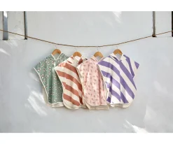 Poncho Baño Stripes Clay Sea Salt
