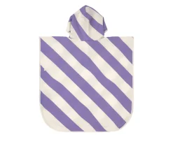 Poncho Baño Stripes Purple Sea Salt