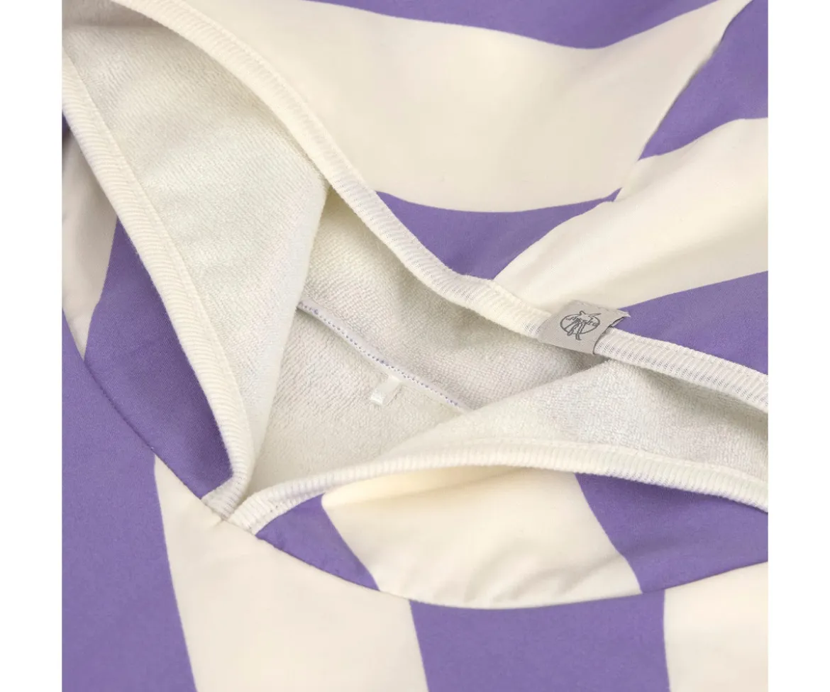 Poncho Baño Stripes Purple Sea Salt