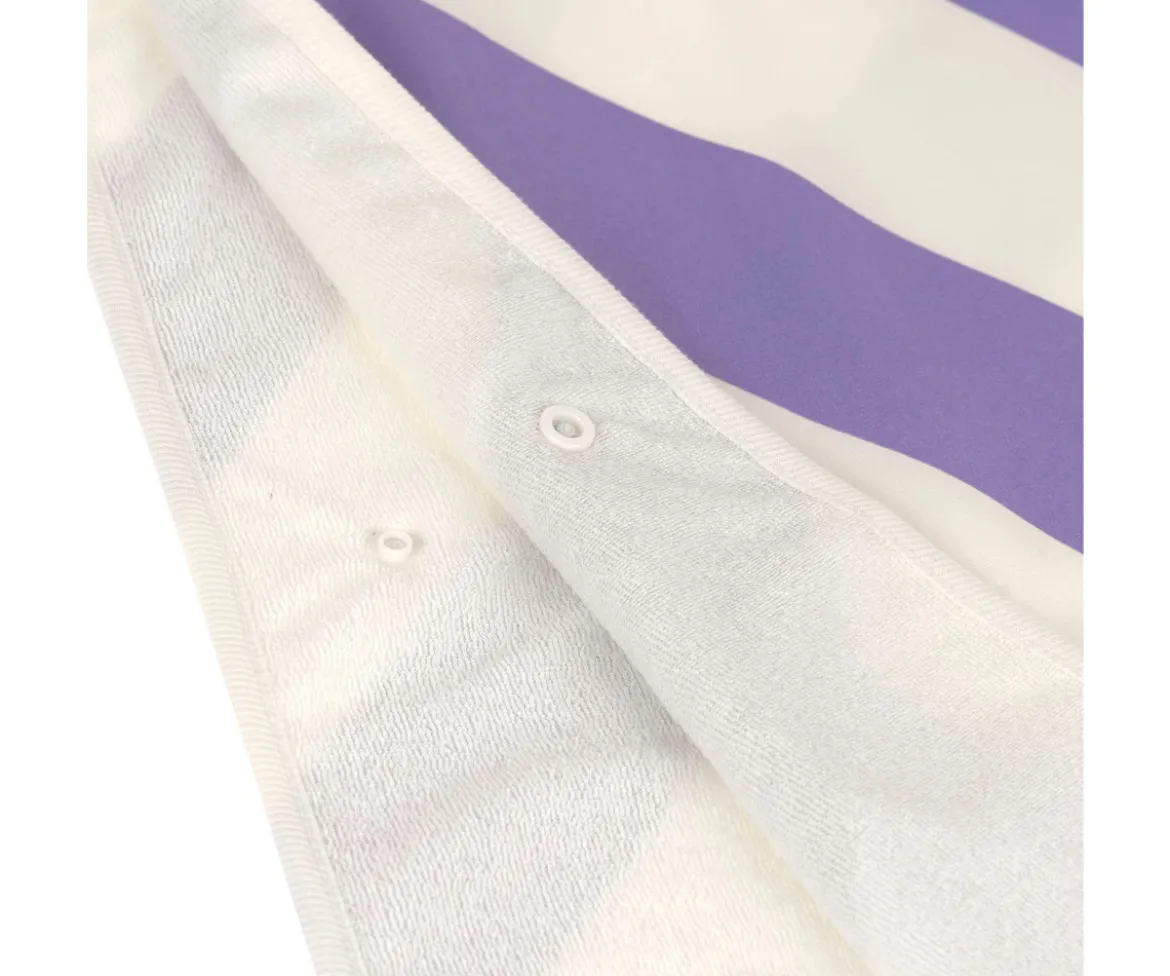 Poncho Baño Stripes Purple Sea Salt