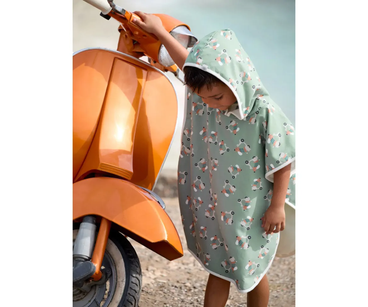 Poncho de Baño Scooter Dog Green