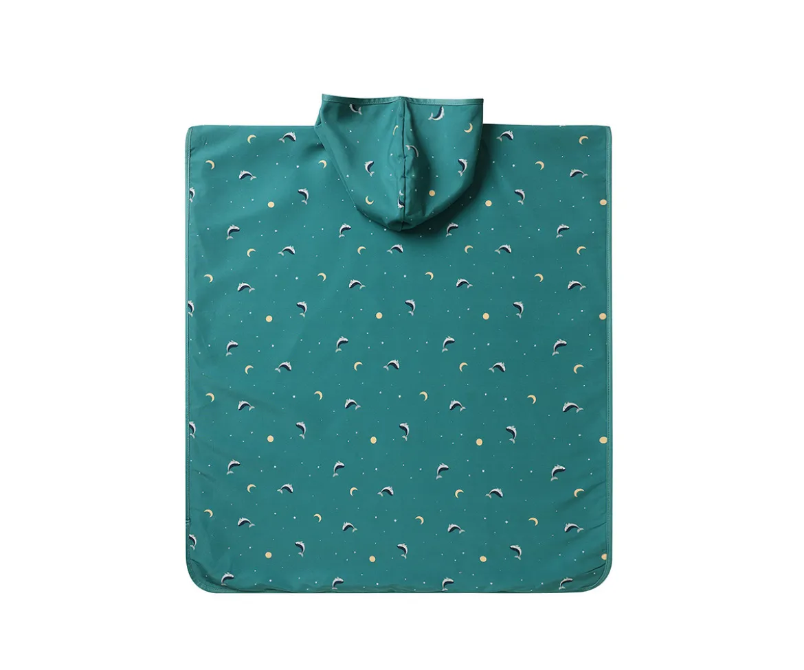 Poncho de Playa Whale Teal