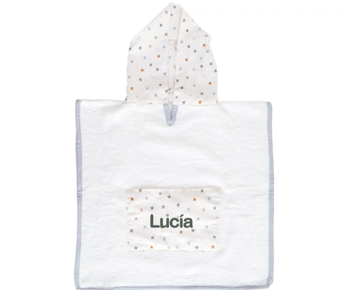 Poncho Little Stars Blue Personalizable