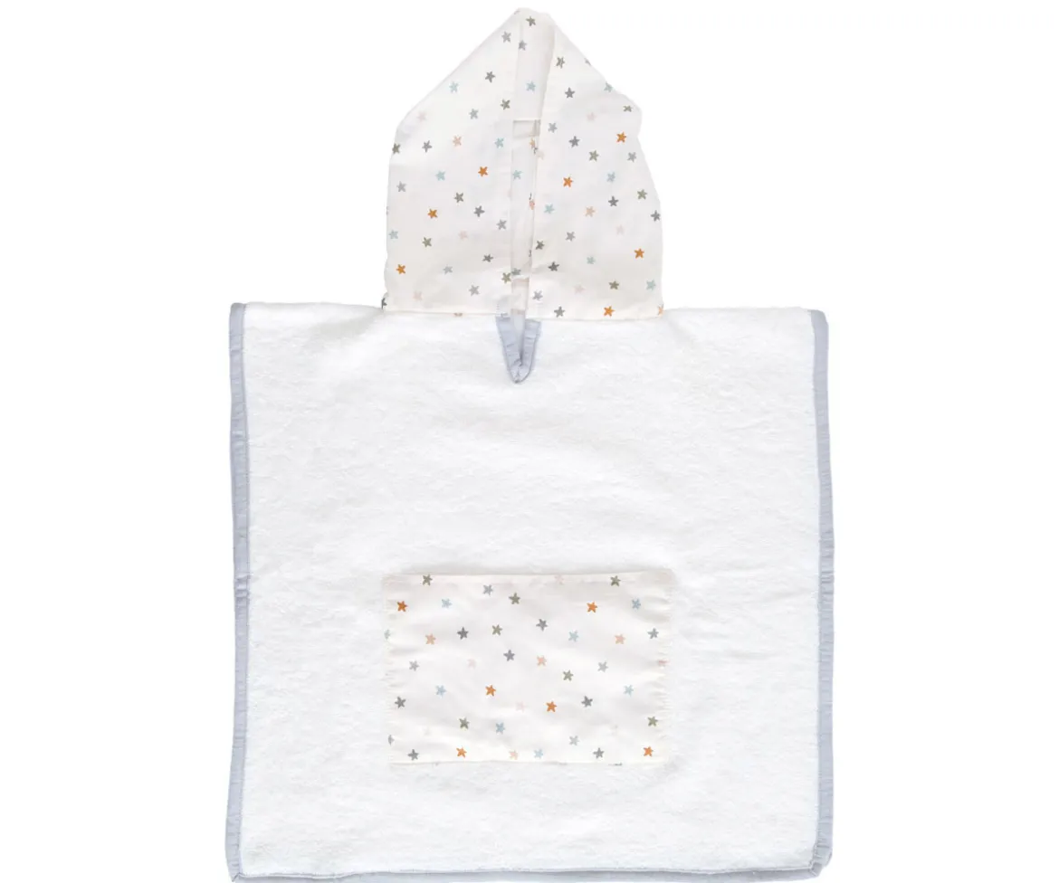 Poncho Little Stars Blue Personalizable