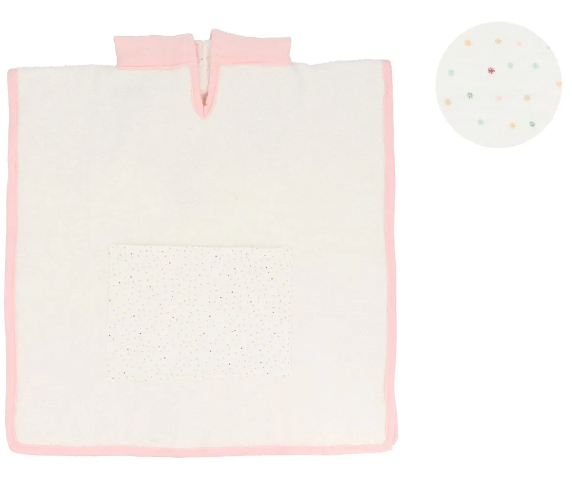 Poncho Rainbow Dots Rosa Personalizable
