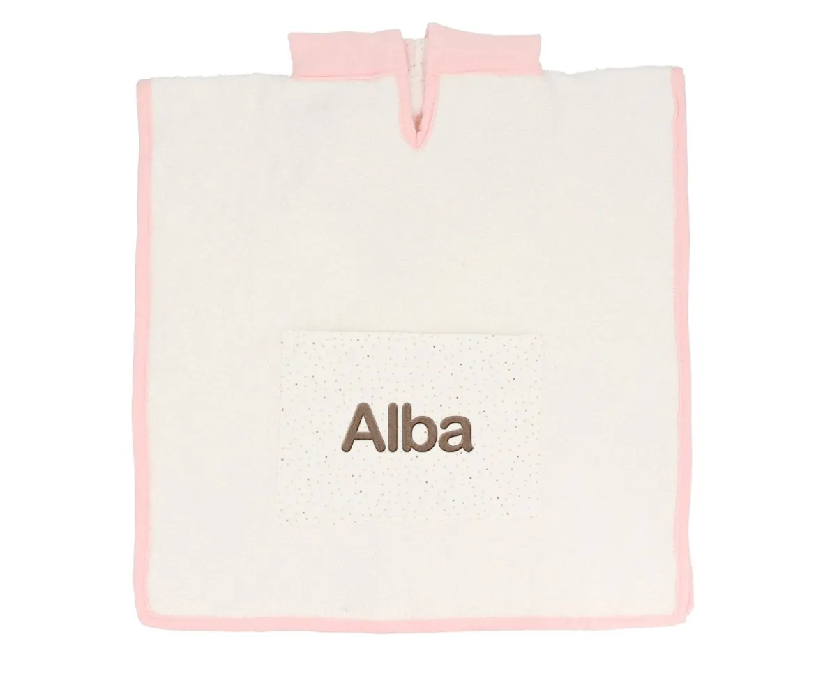 Poncho Rainbow Dots Rosa Personalizable
