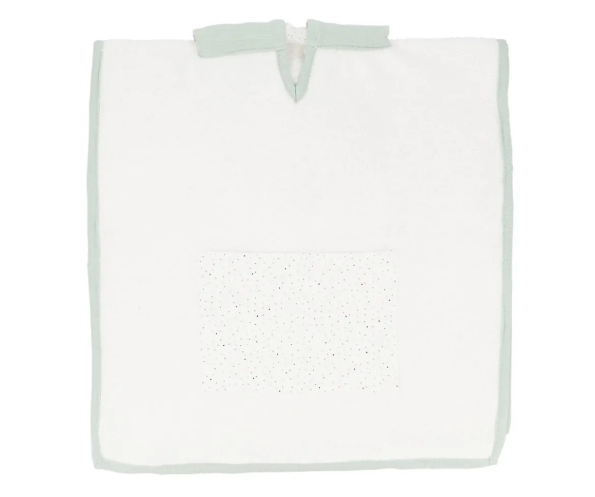 Poncho Rainbow Dots Verde Personalizable