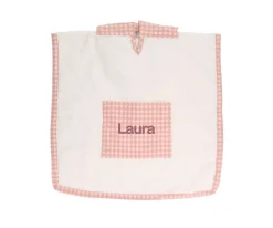 Poncho Vichy Rosa Personalizable