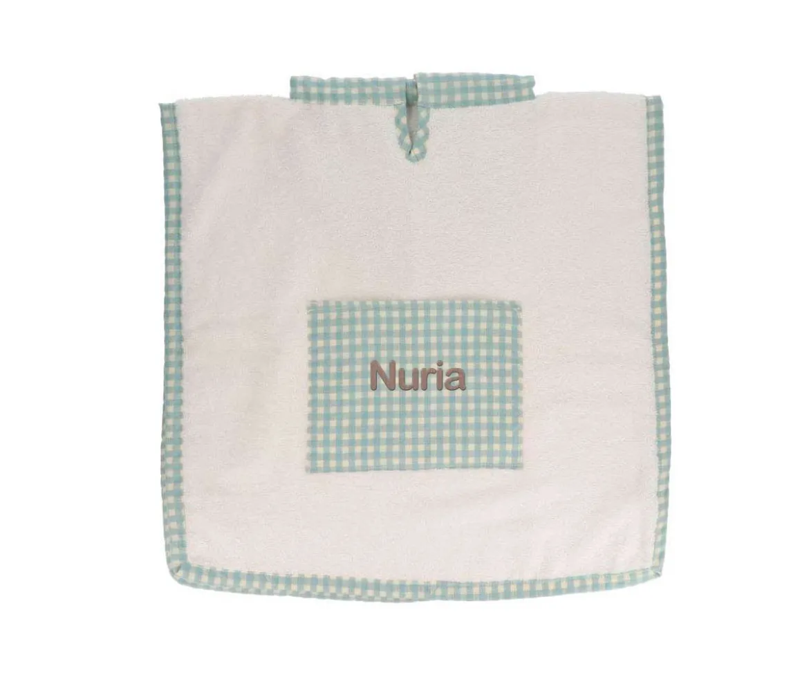 Poncho Vichy Verde Personalizable