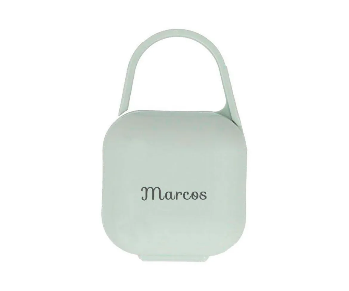 Portachupetes Square Personalizado Verde Tiza