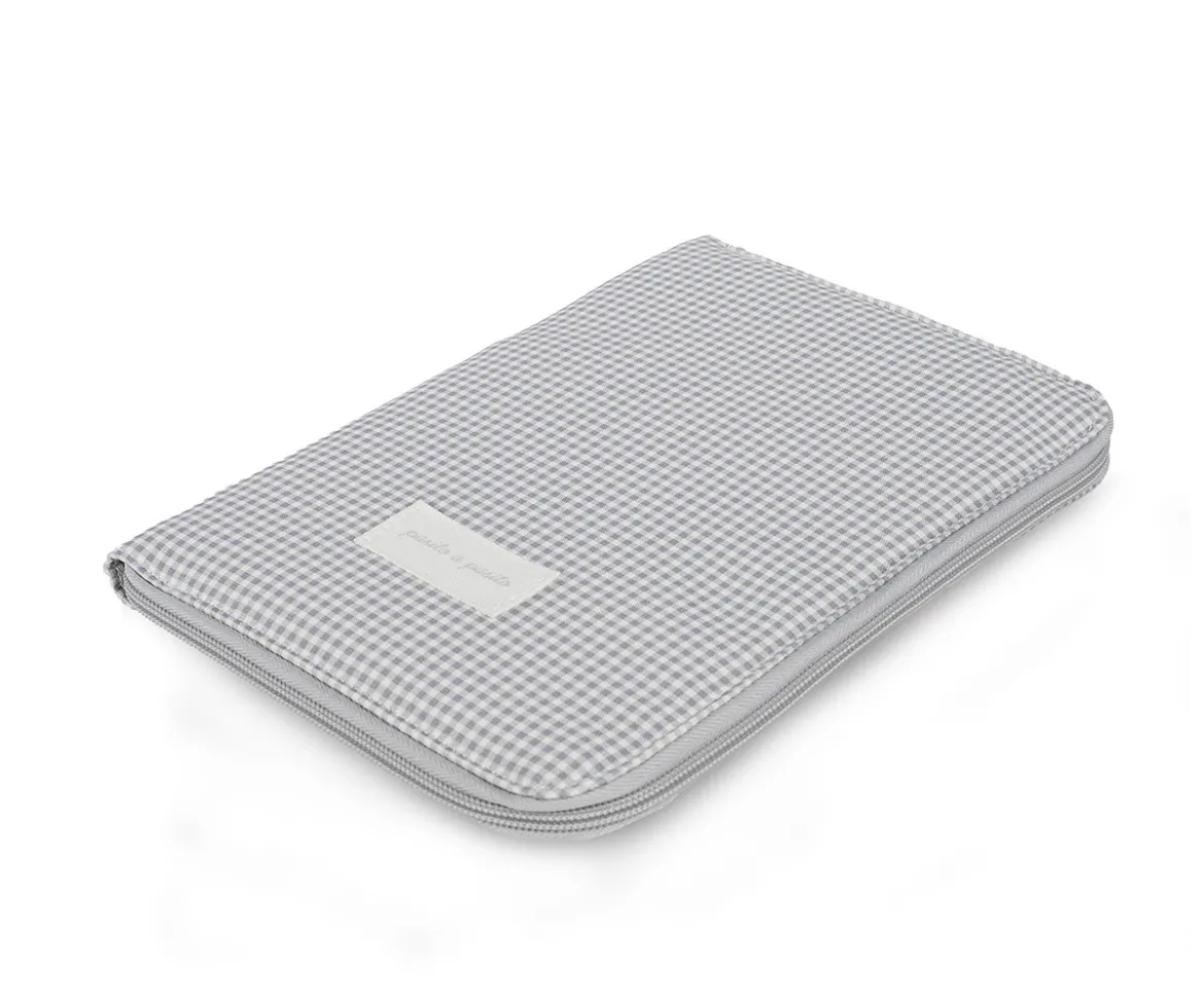 Portadocumentos Little Bloom Vichy Gris