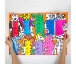 Poster XL Omy School Tablas de Multiplicar + Pegatinas