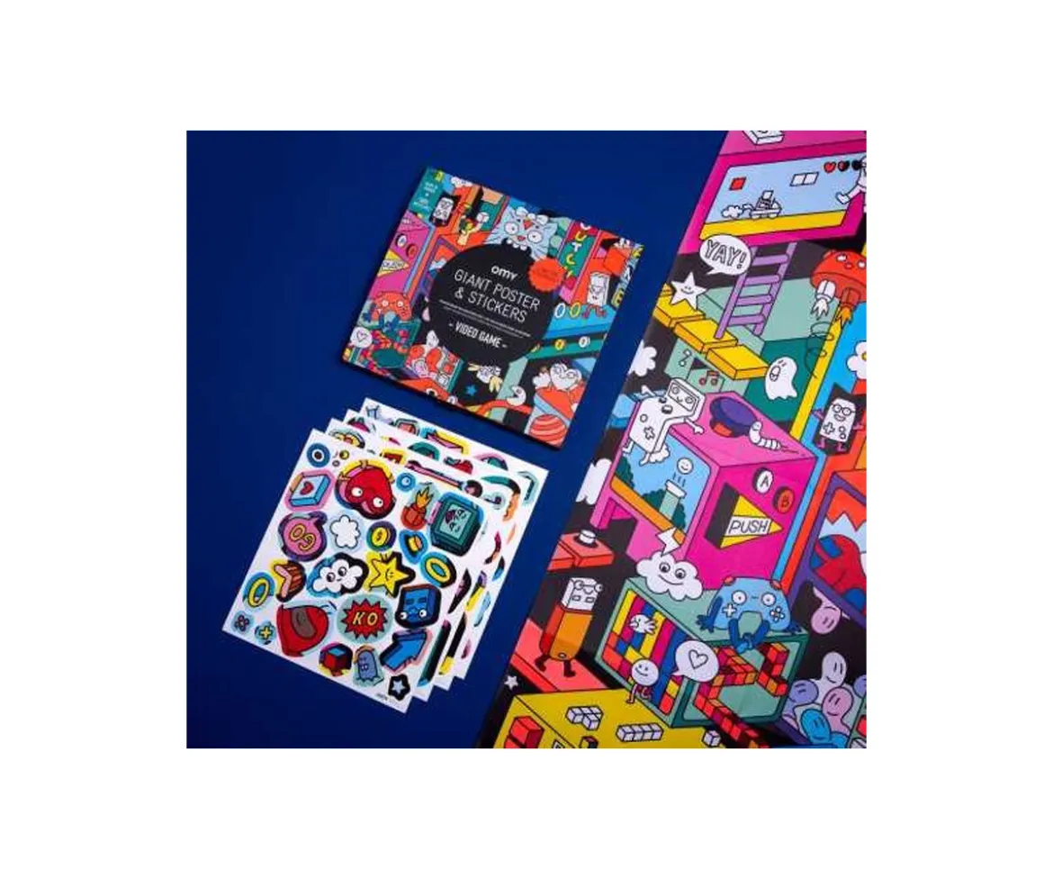 Poster XL Omy Video Game + Pegatinas