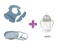 PROMO Babero y Plato Ocean + Taza con Pajita Sage