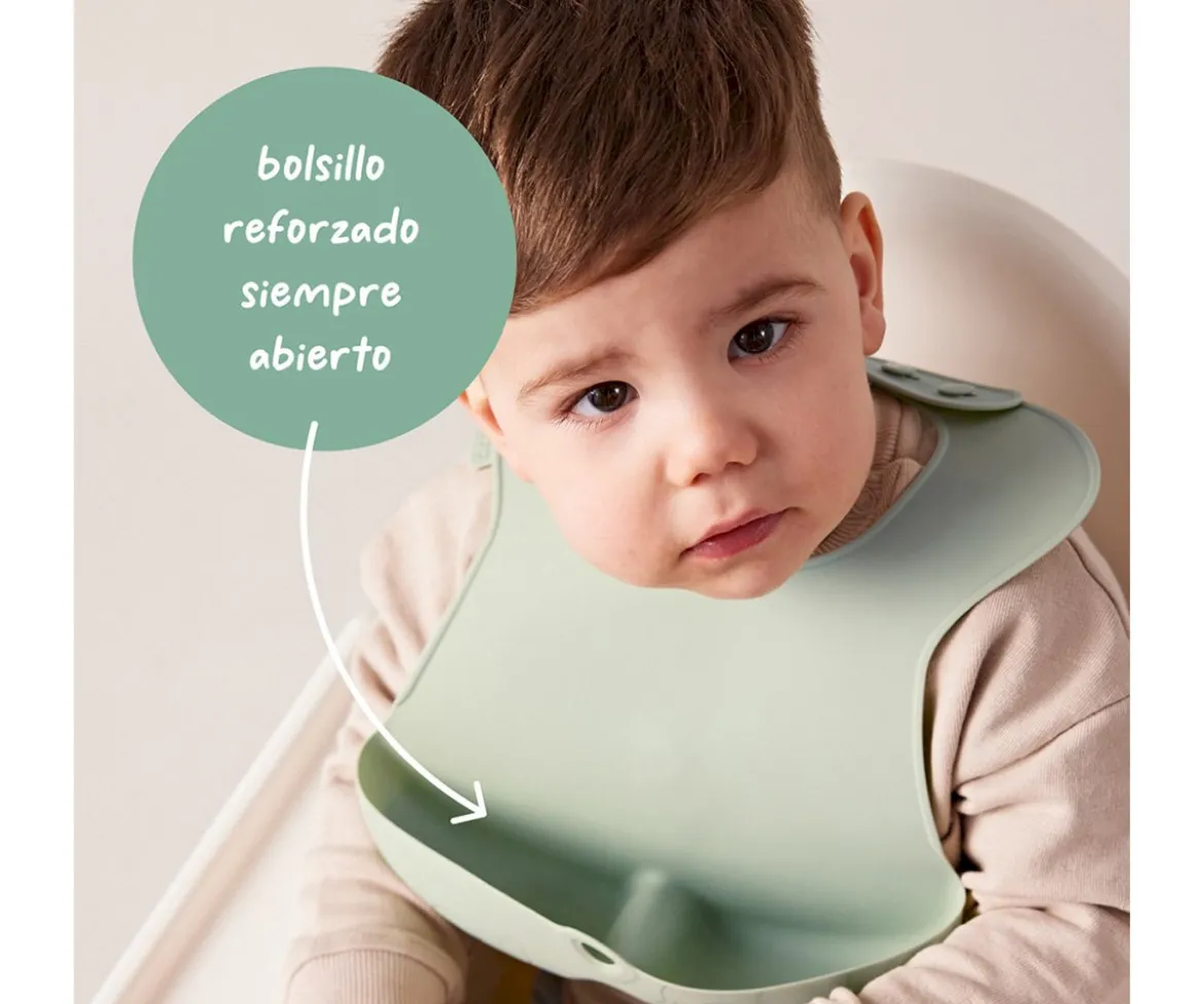 PROMO Babero y Plato Ocean + Taza con Pajita Sage