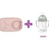 PROMO Bandeja Silicona Roll & Go con Cuchara Blush + Taza con Pajita Sage