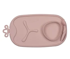 PROMO Bandeja Silicona Roll & Go con Cuchara Blush + Taza con Pajita Sage
