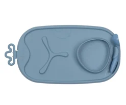 PROMO Bandeja Silicona Roll & Go con Cuchara Ocean + Taza con Pajita Sage