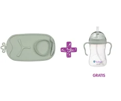 PROMO Bandeja Silicona Roll & Go con Cuchara + Taza con Pajita Sage