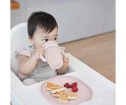 PROMO Plato y Cuenco de Silicona BLush + Taza con Pajita Sage