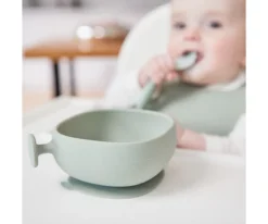 PROMO Plato y Cuenco de Silicona + Taza con Pajita Sage