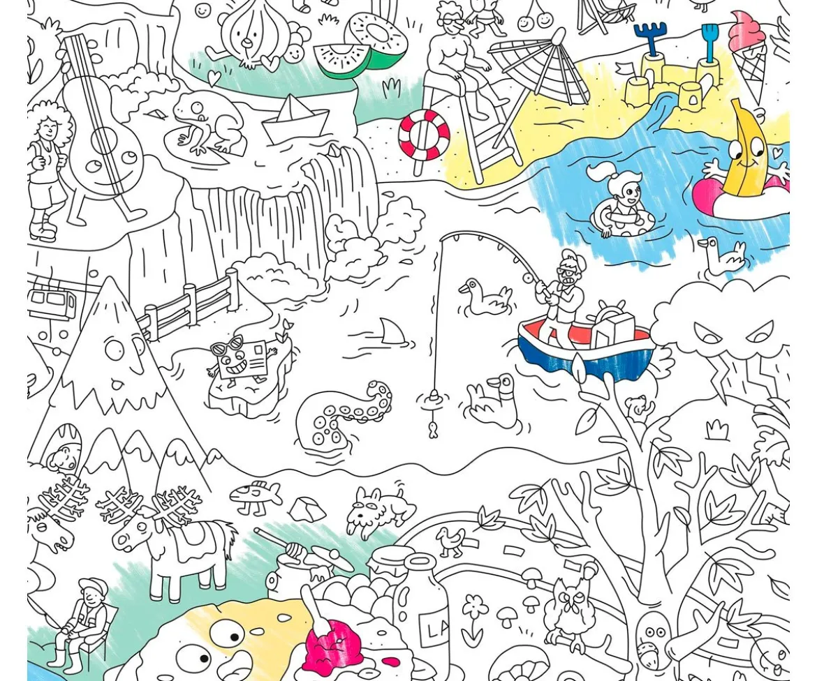 Póster XL Omy 4 Estaciones para Colorear+Pinturas
