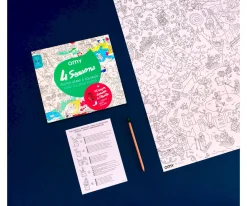 Póster XL Omy 4 Estaciones para Colorear+Pinturas