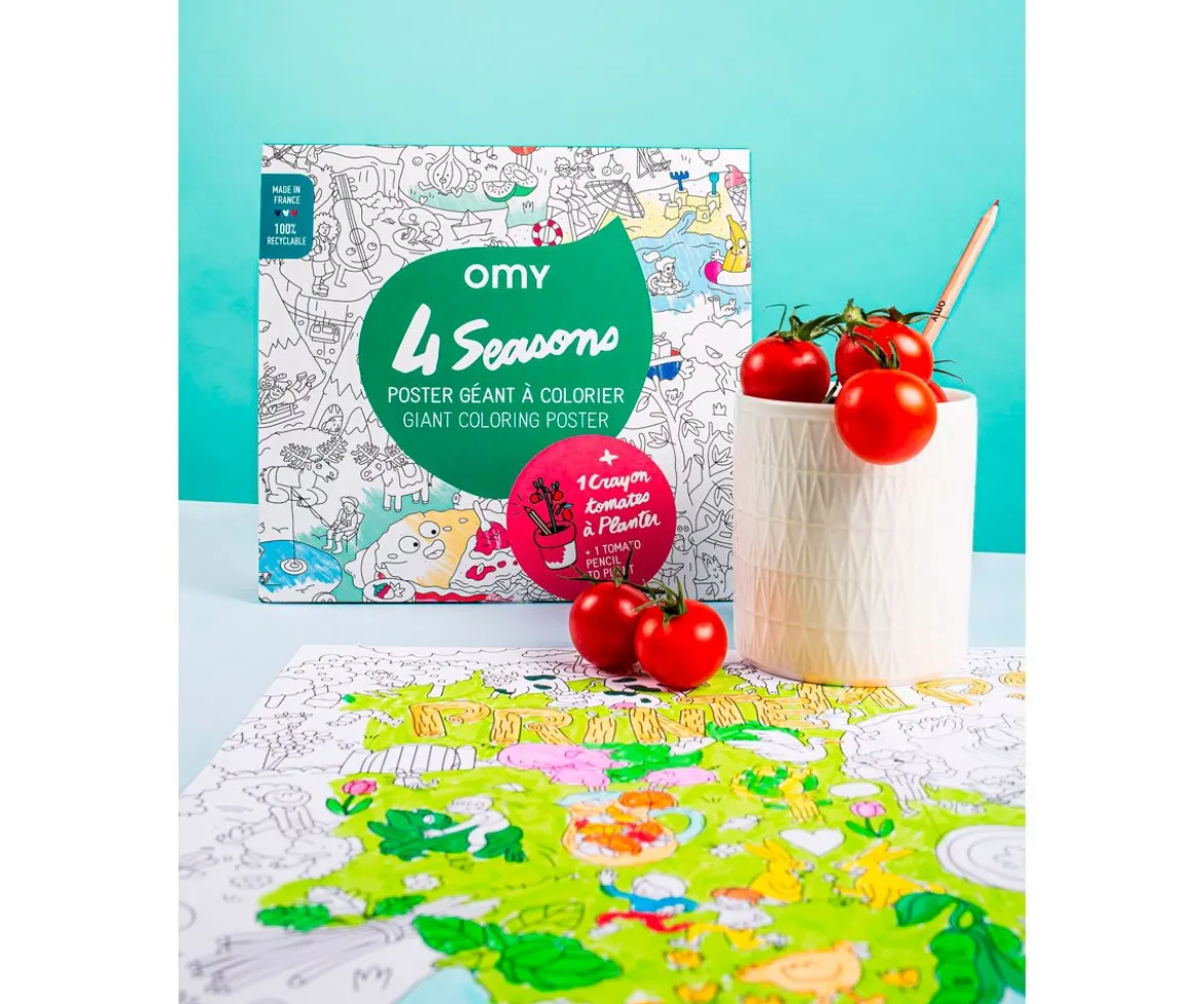 Póster XL Omy 4 Estaciones para Colorear+Pinturas