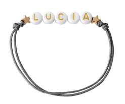 Pulsera Estrellas Doradas Personalizada Gris