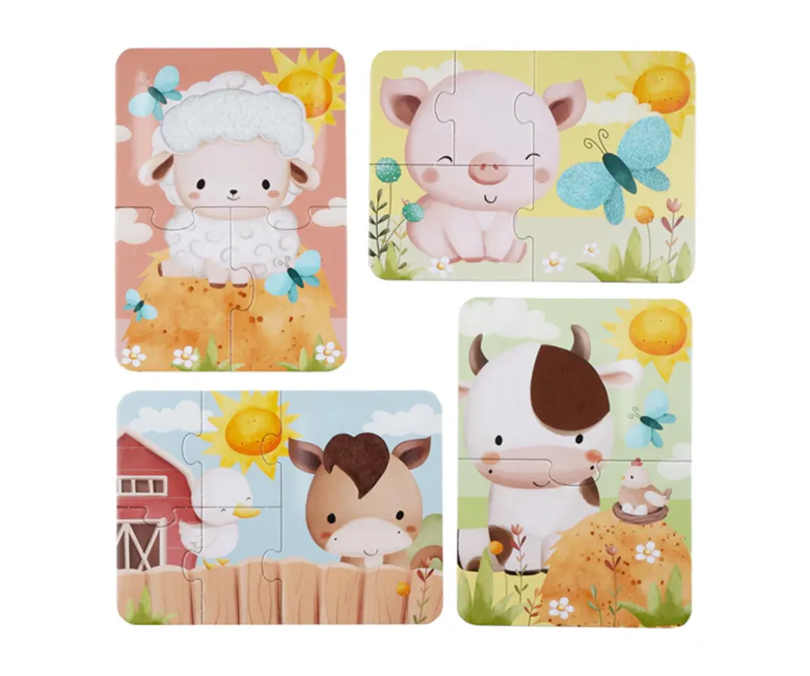 4 Puzzles Touch & Feel Granja
