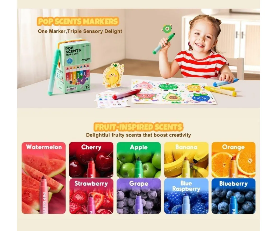 12 Rotuladores Lavables Perfumados Pop Scents